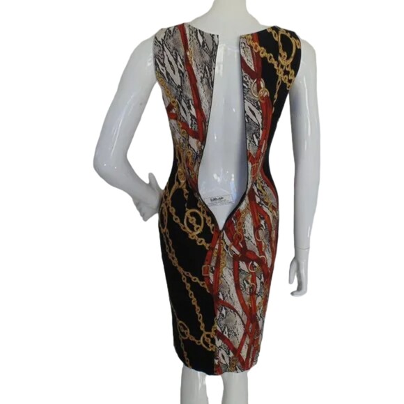 CACHE Lux Print Dress, S, Black/Snakeskin, Pull over, Sleeveless, Stretch - Picture 9 of 14